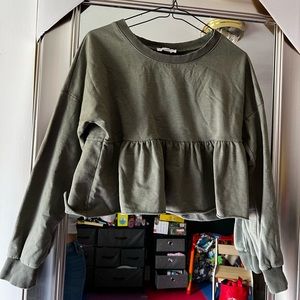 Crop top peplum sweater